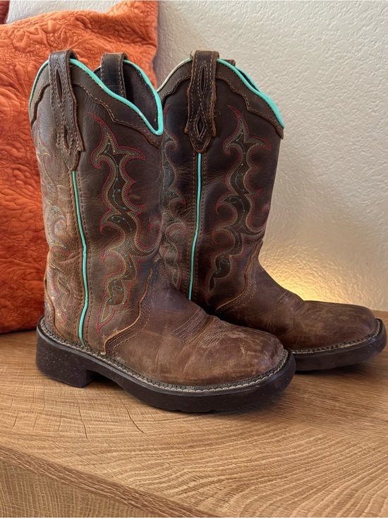 Justin Boots Other - Justin Gypsy Youth Western Cowboy Boots Brown Turquoise GY2900 Size 5.5 B